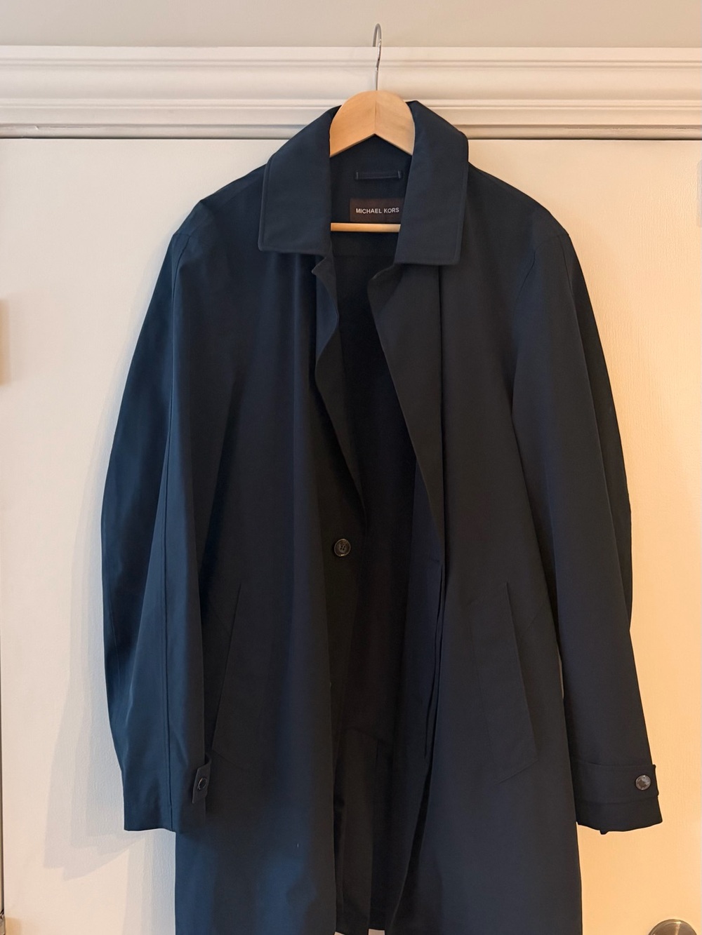 Michael Kors Men's Dark Navy Single-Breasted Trench Coat